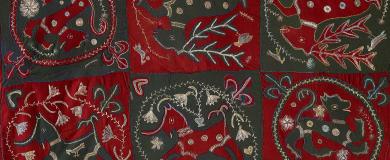 Mosaikteppich im Lötschentaler Museum in Kippel