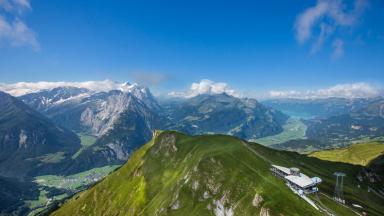 Alps tower high above Meiringen with magnificent view